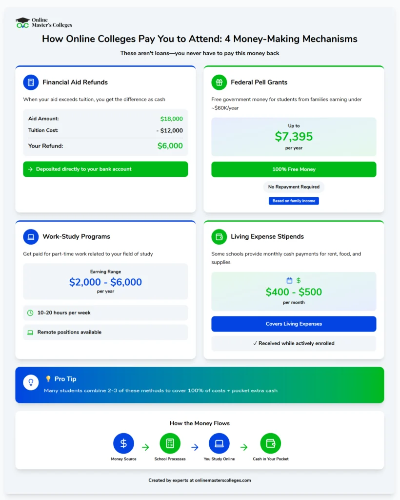 How Online Colleges Pay You to Attend 4 Money-Making Mechanisms